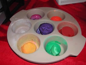 Muffin tins can hold paint for those touch up jobs around the house.