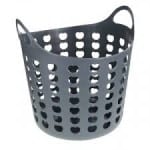 Plastic ventilated laundry basket.