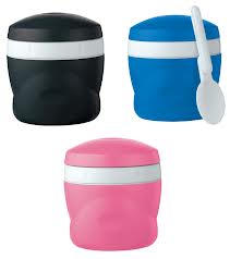 3 thermos, black, blue and pink 