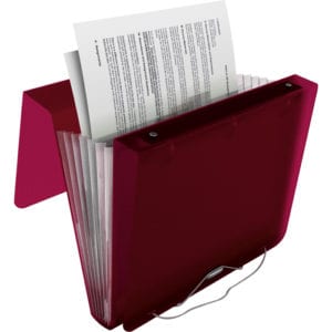 Fold over lid keeps document secure.