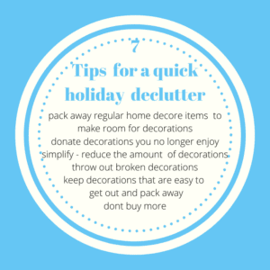 Quick declutter challenge Week 7 - holiday decorations - Mind over Clutter