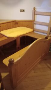 Pine bench and table