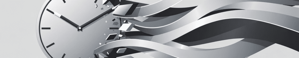 15 minute reset a clock with streamers moving out from it.