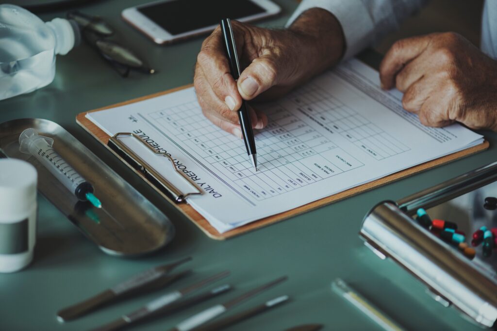 A clipboard with a checklist list on it.